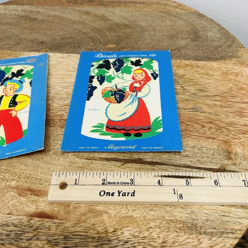 Set Of 2 Meyercord  Vintage 1950's MCM decals K 123-A & C New